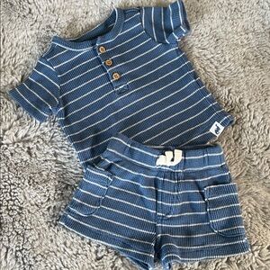 🌈 Carter’s Baby Boy Shirt Shorts Set Sz 3M Striped Summer Outfit